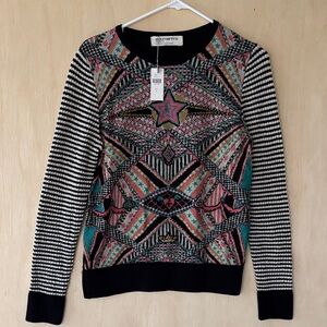 NWT aldomartins for ANTROPOLOGIE Geometric Multicolor Sweater small